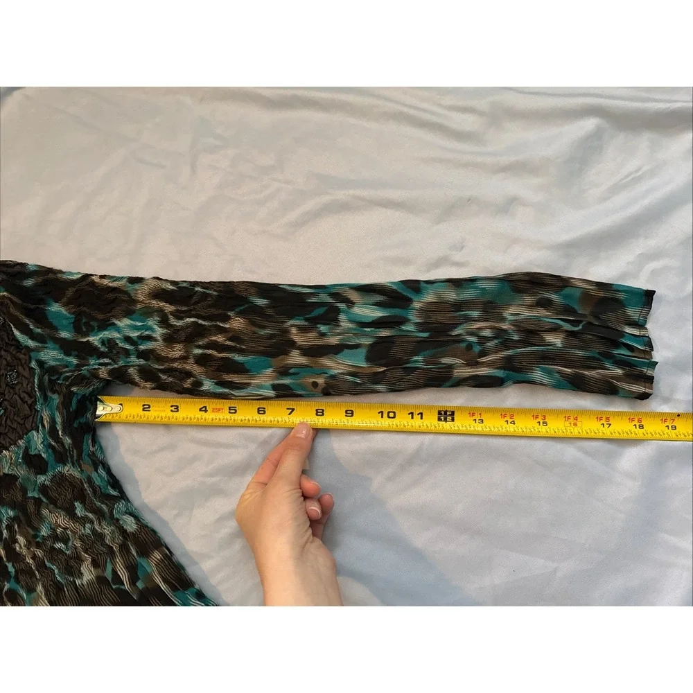 Alberto Makali Crinkled Stretch Y2K Fairy Boho Funky Long Tunic Shirt Top Sz Med - Picture 5 of 8
